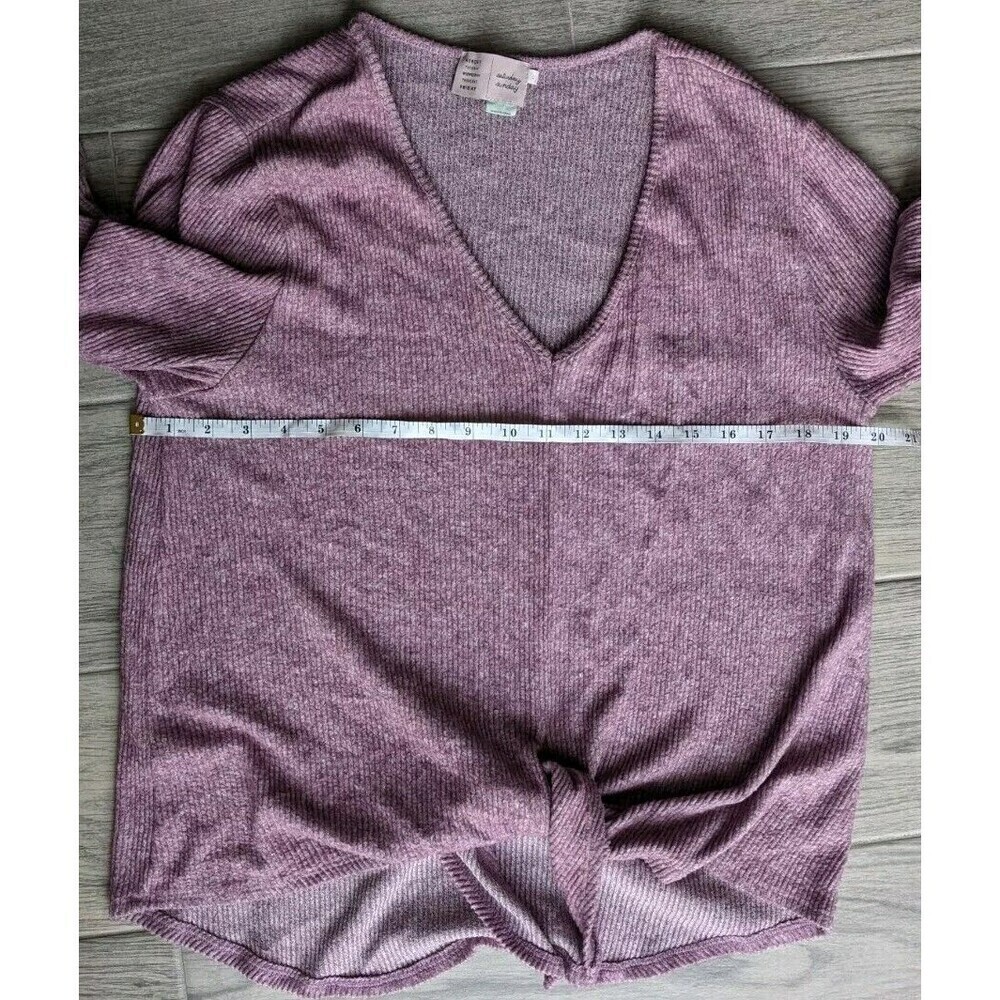 Anthropologie XL Saturday Sunday‎ Emilia Brushed Fleece Tie Front Top - Picture 8 of 9